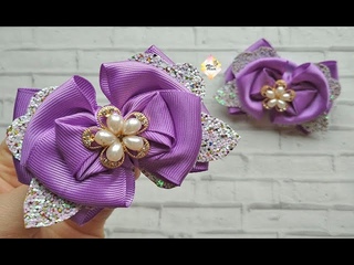 Еще один НОВЫЙ лепесток. Бантики из репса. Канзаши МК/ Another NEW petal. Bows from rep. Kansashi MK