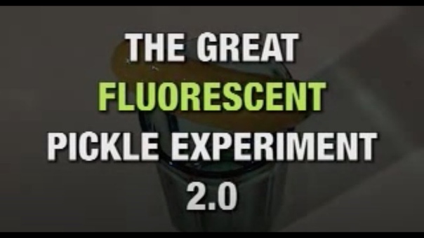 Freaky glowing electric pickle of flaming death Dangerous and