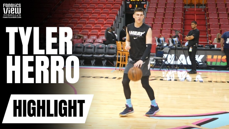 Tyler Herro Works on 3 Point Shot in Pre Game Warms