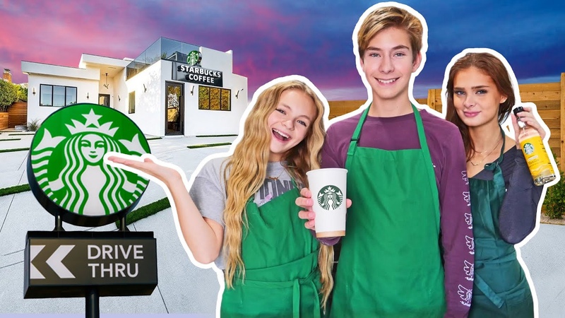 We OPENED Our Own STARBUCKS At Home How to Make Coffee , Sawyer