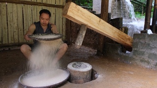 Building Water powered hammer, pounding powder, operate automatically, Primitive Skills -