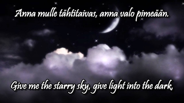 Anna mulle tähtitaivas w, lyrics (english, finnish) Katri
